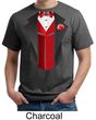 Tuxedo Organic T-shirt With Red Vest Funny Adult Tee Shirt