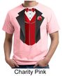 Tuxedo Organic T-shirt With Red Vest Funny Adult Tee Shirt