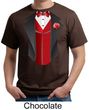 Tuxedo Organic T-shirt With Red Vest Funny Adult Tee Shirt