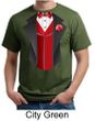 Tuxedo Organic T-shirt With Red Vest Funny Adult Tee Shirt