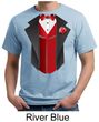 Tuxedo Organic T-shirt With Red Vest Funny Adult Tee Shirt