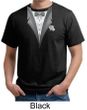 Tuxedo Organic T-shirt with White Flower Funny Adult Tee Shirt