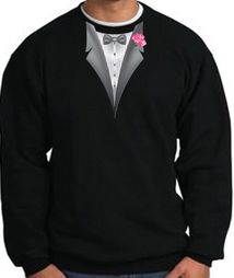 Tuxedo Sweatshirt With Pink Flower