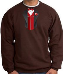 Tuxedo Sweatshirt With Red Vest