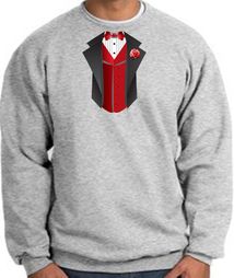 Tuxedo Sweatshirt With Red Vest - Athletic Heather
