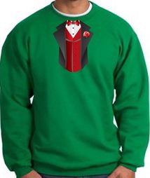 Tuxedo Sweatshirt With Red Vest - Kelly Green