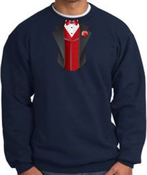 Tuxedo Sweatshirt With Red Vest - Navy Blue