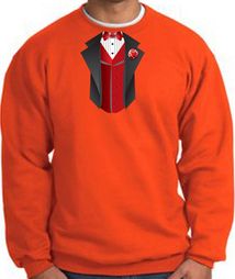 Tuxedo Sweatshirt With Red Vest - Orange