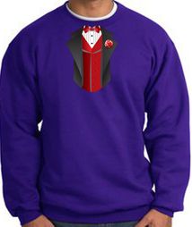 Tuxedo Sweatshirt With Red Vest - Purple