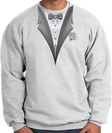 Tuxedo Sweatshirt With White Flower