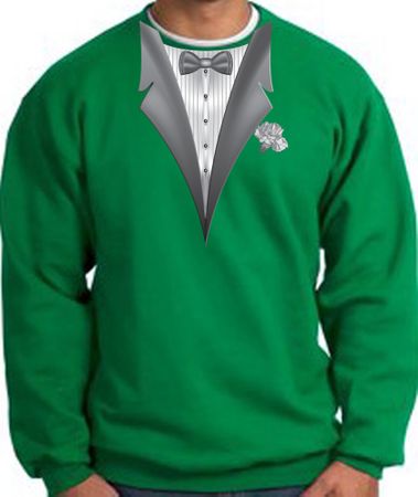 Tuxedo Sweatshirt With White Flower - Kelly Green
