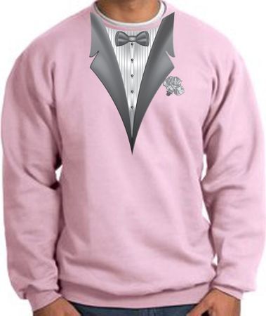 Tuxedo Sweatshirt With White Flower - Pink