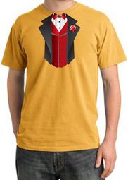 Tuxedo T-shirt Pigment Dyed With Red Vest - Mustard Tuxedo T-shirt Pigment Dyed With Red Vest - Mustard
