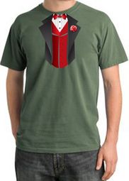 Tuxedo T-shirt Pigment Dyed With Red Vest - Olive Tuxedo T-shirt Pigment Dyed With Red Vest - Olive