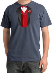 Tuxedo T-shirt Pigment Dyed With Red Vest - Scotland Blue Tuxedo T-shirt Pigment Dyed With Red Vest - Scotland Blue