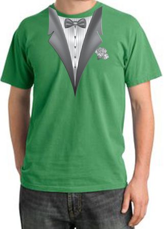 Tuxedo T-shirt Pigment Dyed With White Flower - Piper Green