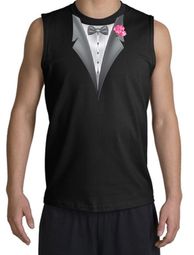 Tuxedo T-Shirt  Shooter With Pink Flower
