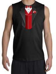 Tuxedo T-Shirt Shooter With Red Vest - Black