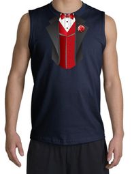 Tuxedo T-Shirt Shooter With Red Vest - Navy