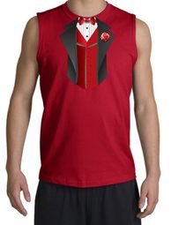 Tuxedo T-Shirt Shooter With Red Vest - Red