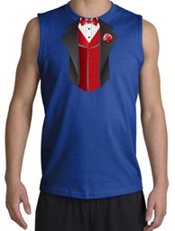 Tuxedo T-Shirt Shooter With Red Vest - Royal