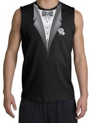 Tuxedo T-Shirt Shooter With White Flower
