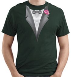 Tuxedo T-shirt With Pink Flower - Adult