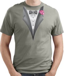 Tuxedo T-shirt With Pink Flower Stonewashed Green Shirt