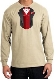 Tuxedo T-Shirts Long Sleeve With Red Vest
