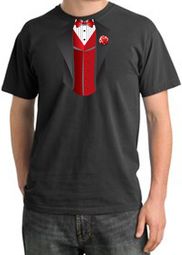 Tuxedo T-Shirts Pigment Dyed With Red Vest