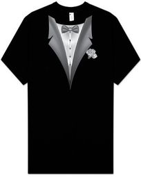 Tuxedo T-shirts - Tall Size - Tux with White Flower