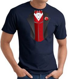 Tuxedo T-Shirts With Red Vest Tees