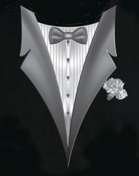 Tuxedo T-shirts With White Flower