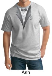 Tuxedo Tall T-shirt with White Flower Funny Adult Tee Shirt