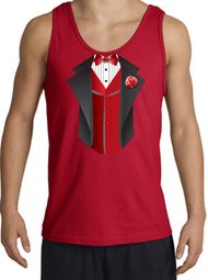Tuxedo Tank Top with Red Vest - Red