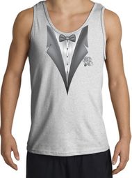 Tuxedo Tank Top with White Flower - Ash Tuxedo Tank Top with White Flower - Ash
