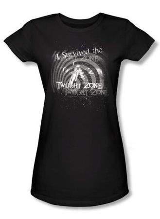 Twilight Zone Juniors T-Shirt - I Survived Black