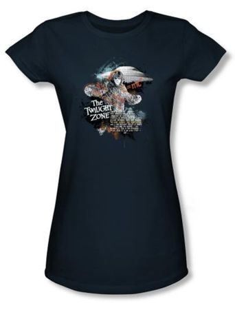 Twilight Zone Juniors T-Shirt - Science And Superstition Navy Blue