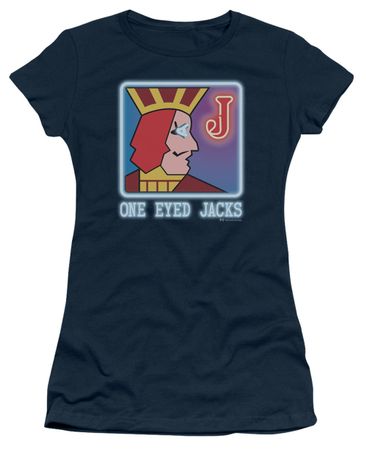 Twin Peaks Juniors Shirt One Eyed Jacks Navy Blue T-Shirt