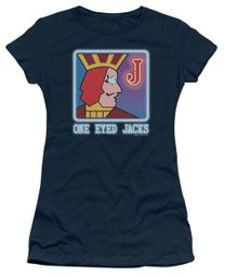 Twin Peaks Juniors Shirt One Eyed Jacks Navy Blue T-Shirt