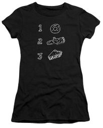 Twin Peaks Juniors Shirt Pie Log Donut Black T-Shirt Twin Peaks Juniors Shirt Pie Log Donut Black T-Shirt