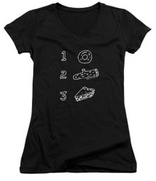 Twin Peaks Juniors V Neck Shirt Pie Log Donut Black T-Shirt Twin Peaks Juniors V Neck Shirt Pie Log Donut Black T-Shirt