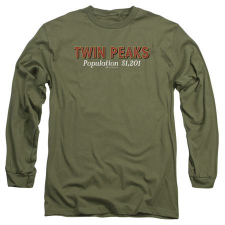 Twin Peaks Long Sleeve Shirt Population Military Green Tee T-Shirt