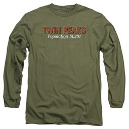 Twin Peaks Long Sleeve Shirt Population Military Green Tee T-Shirt