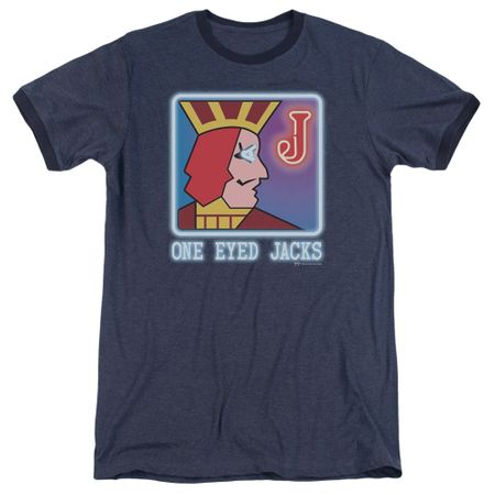 Twin Peaks One Eyed Jacks Navy Blue Ringer Shirt
