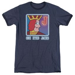 Twin Peaks One Eyed Jacks Navy Blue Ringer Shirt