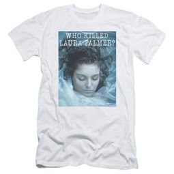Twin Peaks Slim Fit Shirt Who Killed Laura White T-Shirt Twin Peaks Slim Fit Shirt Who Killed Laura White T-Shirt