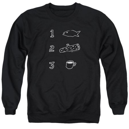 Twin Peaks Sweatshirt Coffee Log Fish Adult Black Sweat Shirt