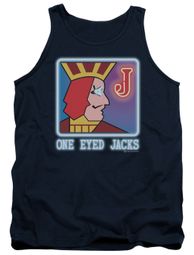 Twin Peaks Tank Top One Eyed Jacks Navy Blue Tanktop