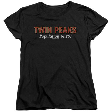 Twin Peaks Womens Shirt Population 2 Black T-Shirt